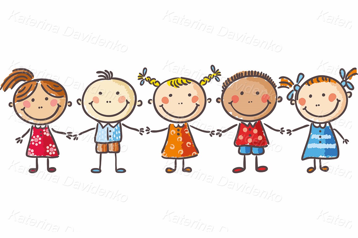 Little kids holding hands