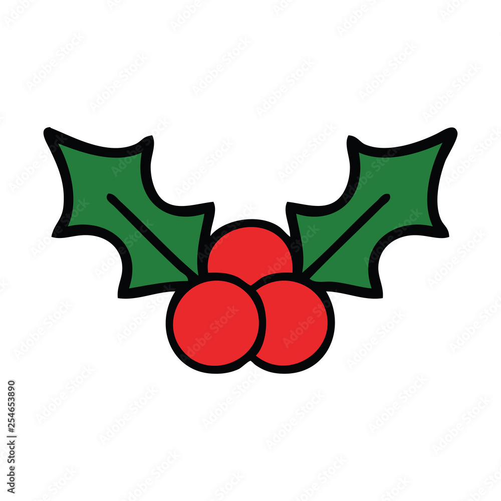 cartoon christmas holly