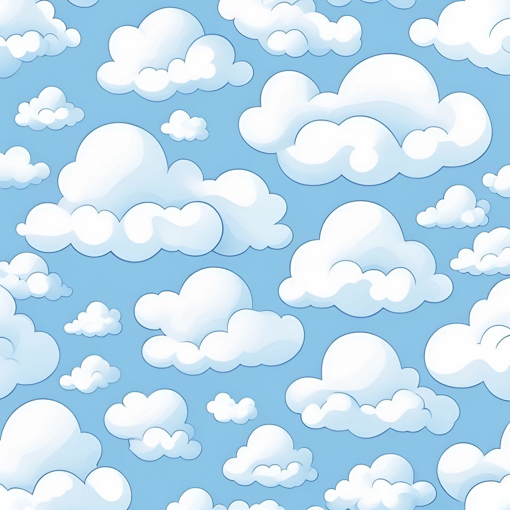 Cartoon Clouds Pattern - Free Download - AI Scribbles