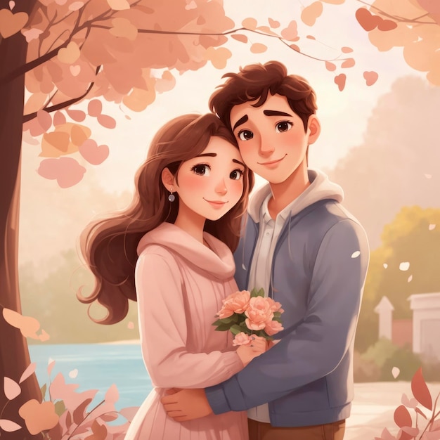 Cute Cartoon couple for DP | Premium AI-generated image