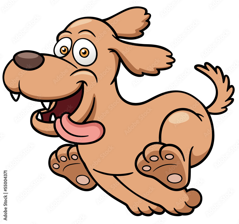 Vector illustration of Cartoon Dog running, sararoom Foto, Poster ...