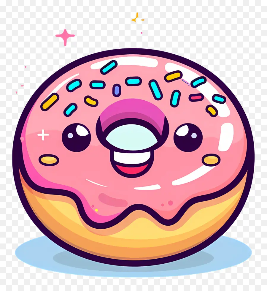 Doughnut - Cute Pink Donut with Sprinkles - CleanPNG / KissPNG
