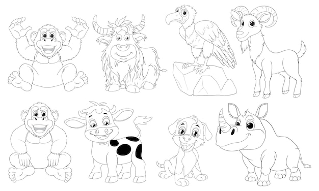 cartoon drawings of animals