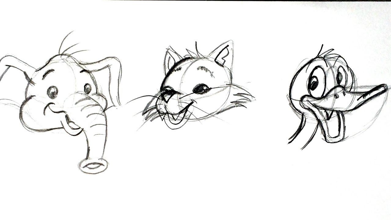 cartoon drawings of animals