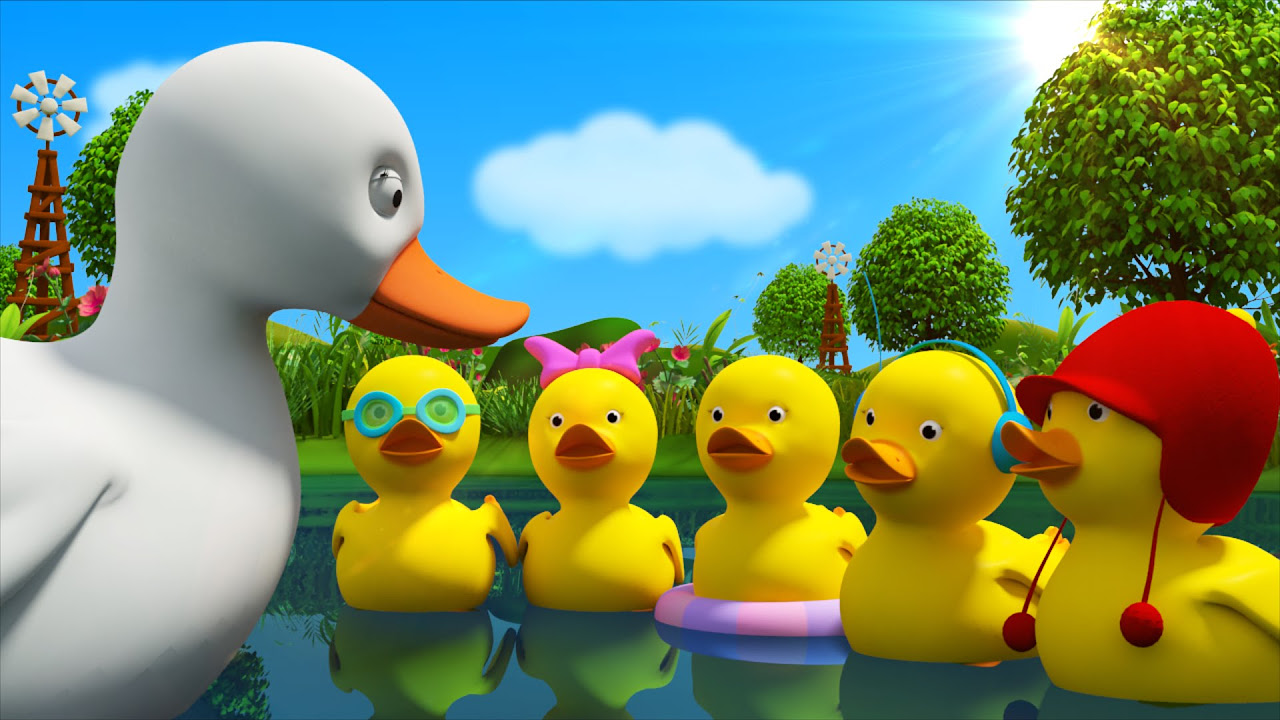 Five Little Ducks | Cartoon Nursery Rhymes For Toddlers | Kids Tv Nursery  Rhymes For Children