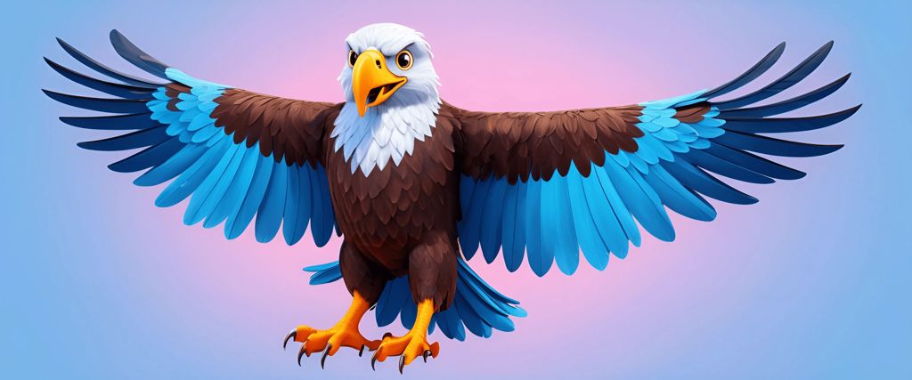 Cartoon Bald Eagle with Outstretched Wings - Free Download - AI ...