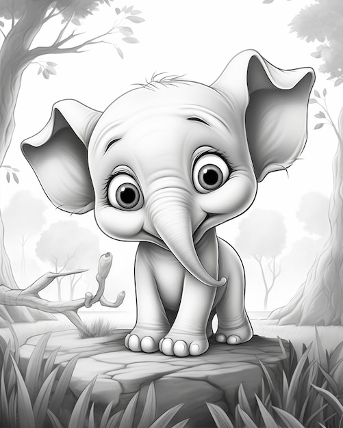 cartoon elephant coloring pages