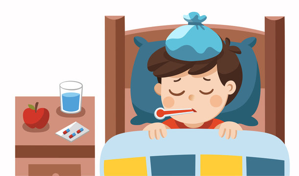 cartoon feeling sick