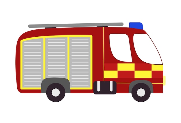 Premium Vector | Vector cartoon fire engine Isolated flat british ...