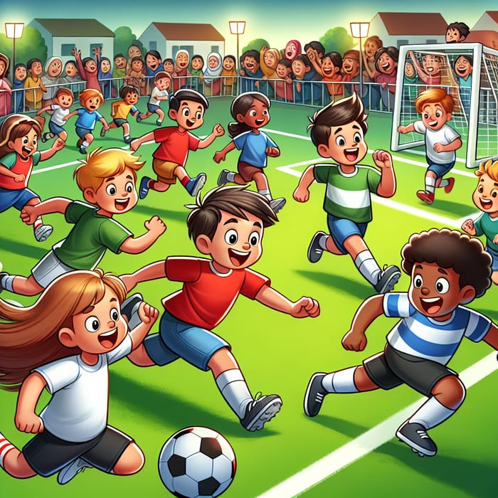 Kids Football Game Fun at Community Park | AI Art Generator | Easy ...