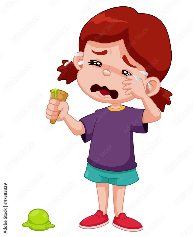 cartoon girl crying