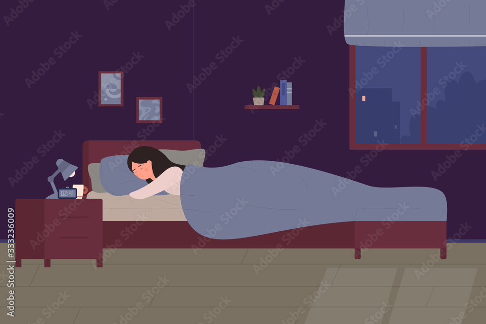 cartoon girl sleeping