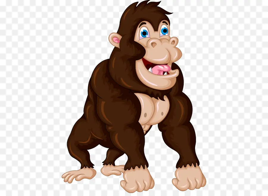 Cartoon Gorilla - Happy Cartoon Gorilla Illustration - CleanPNG ...