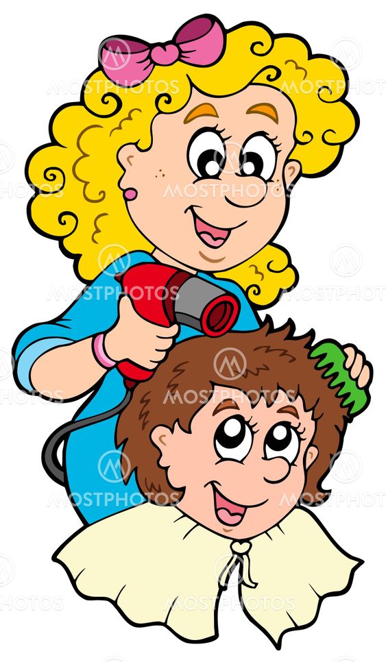 cartoon hair stylist
