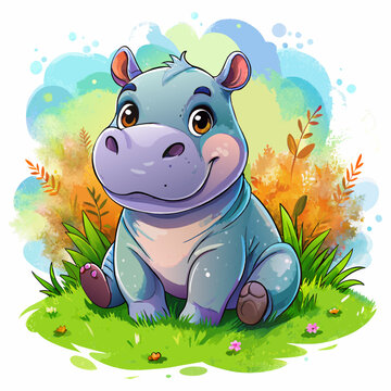 cartoon hippopotamus pictures