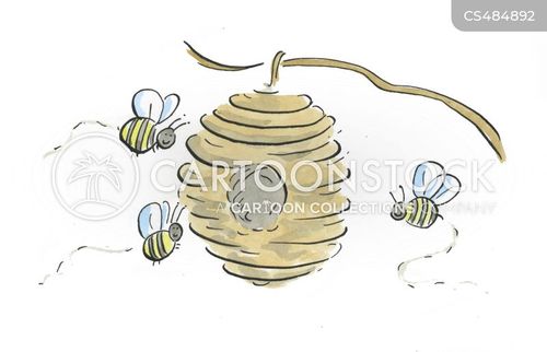 cartoon honey bee hive