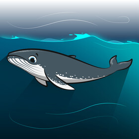 cartoon humpback whale