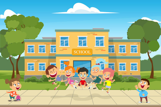 cartoon image of school