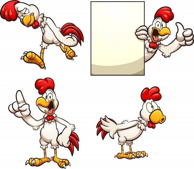 cartoon images of chickens