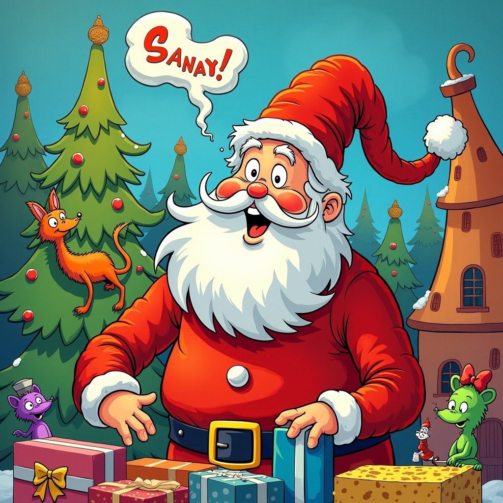 cartoon images of santa