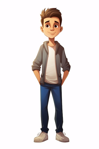 Portrait of man in cartoon style | AI-generated image