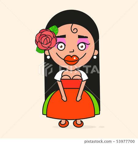 cartoon mexican girl