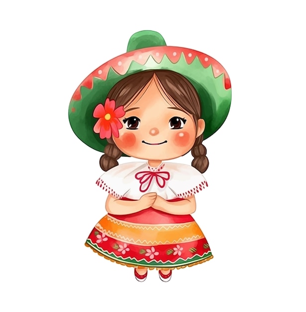 cartoon mexican girl