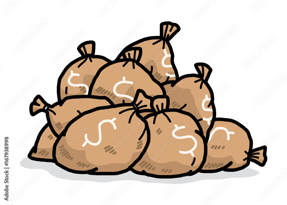 cartoon money bags