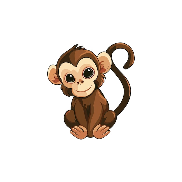 Premium Vector | Cute monkey clipart vector illustration