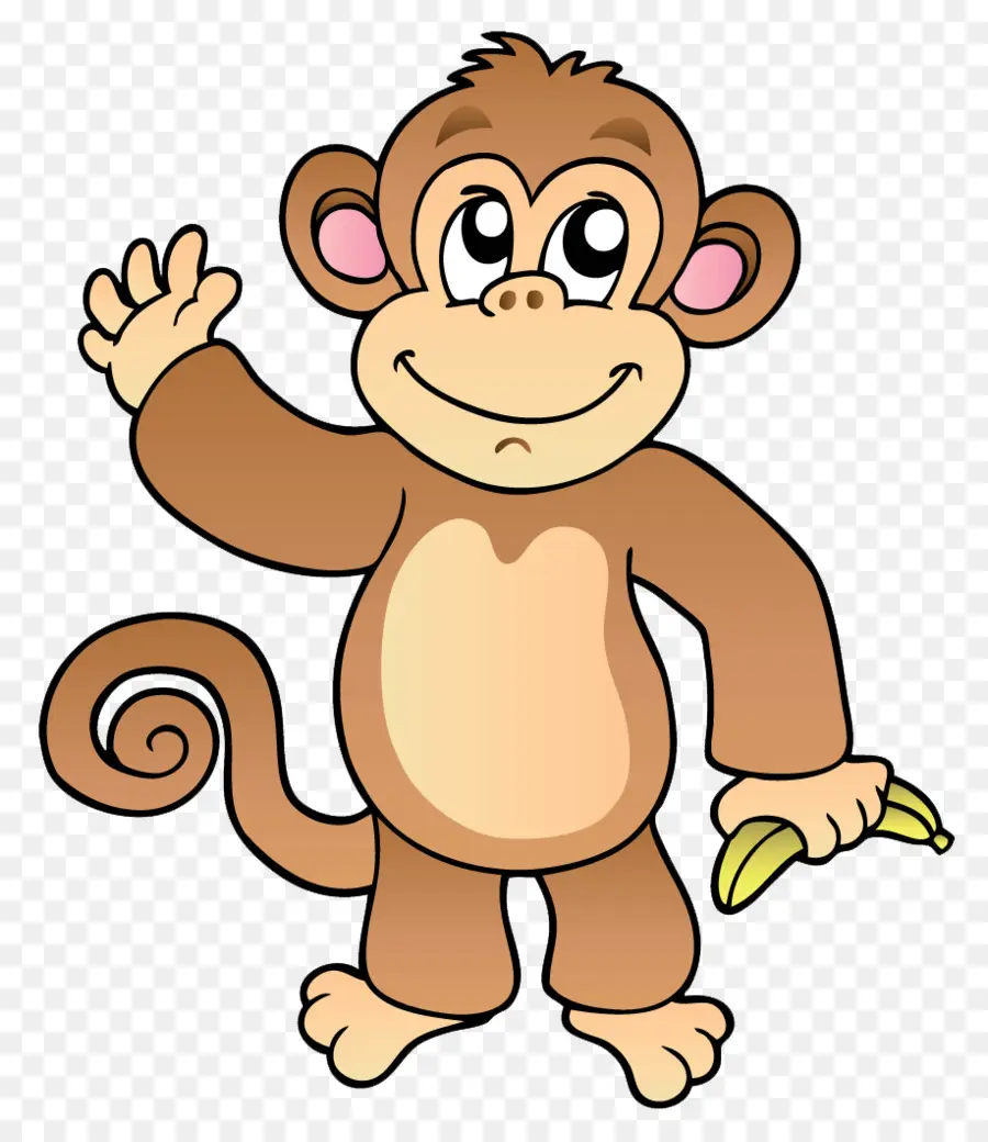 Cartoon Monkey linocut by