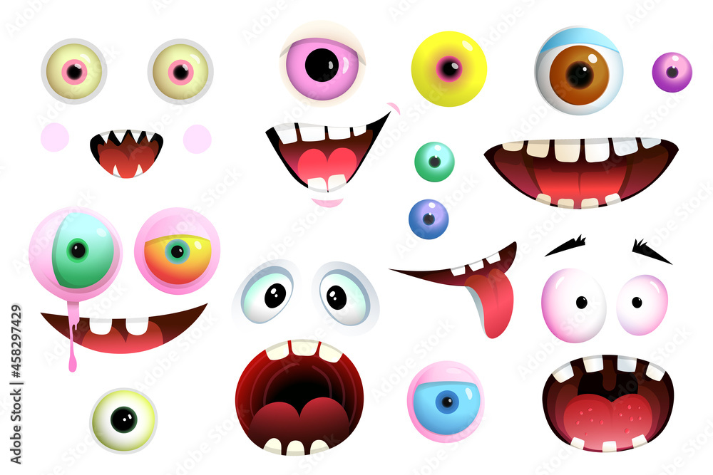 cartoon monster eyes