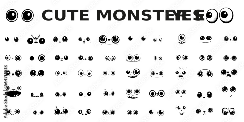 cartoon monster eyes