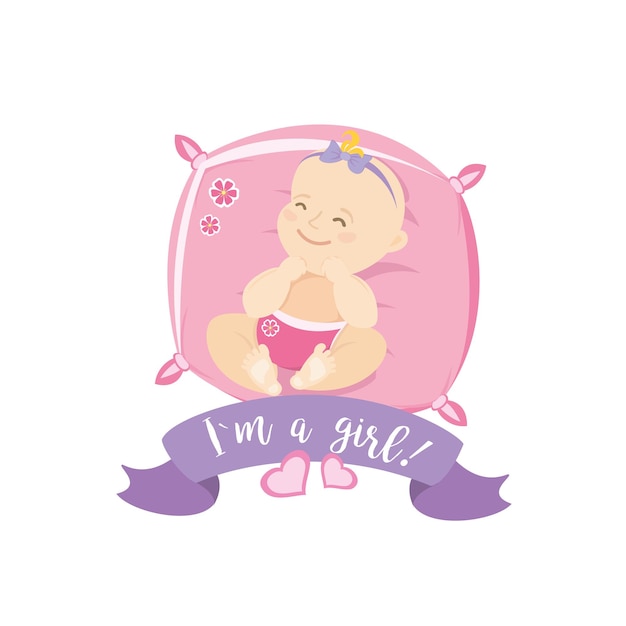 cartoon newborn baby girl
