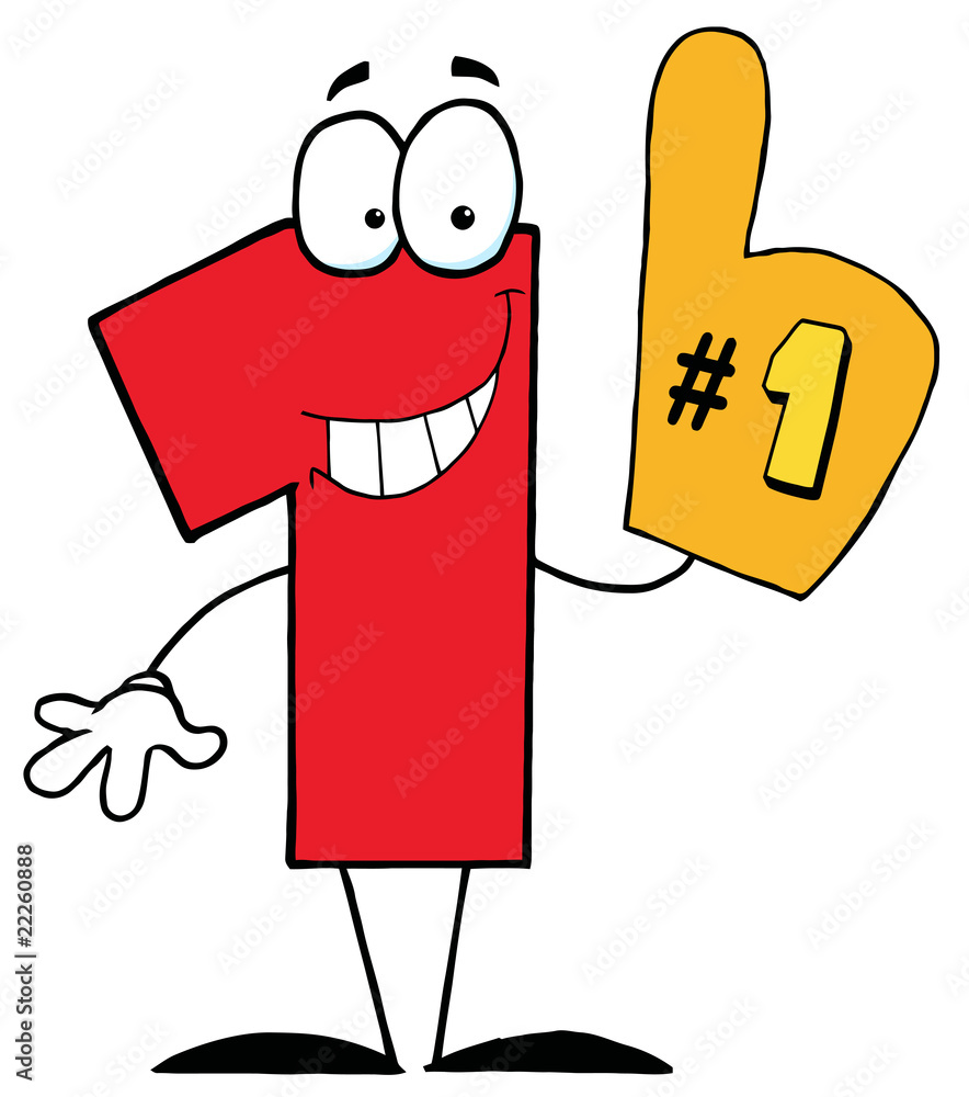 Cartoon Character Number One Stock-Vektorgrafik | Adobe Stock