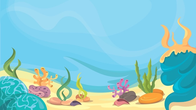 Premium Vector | Ocean floor in cartoon style