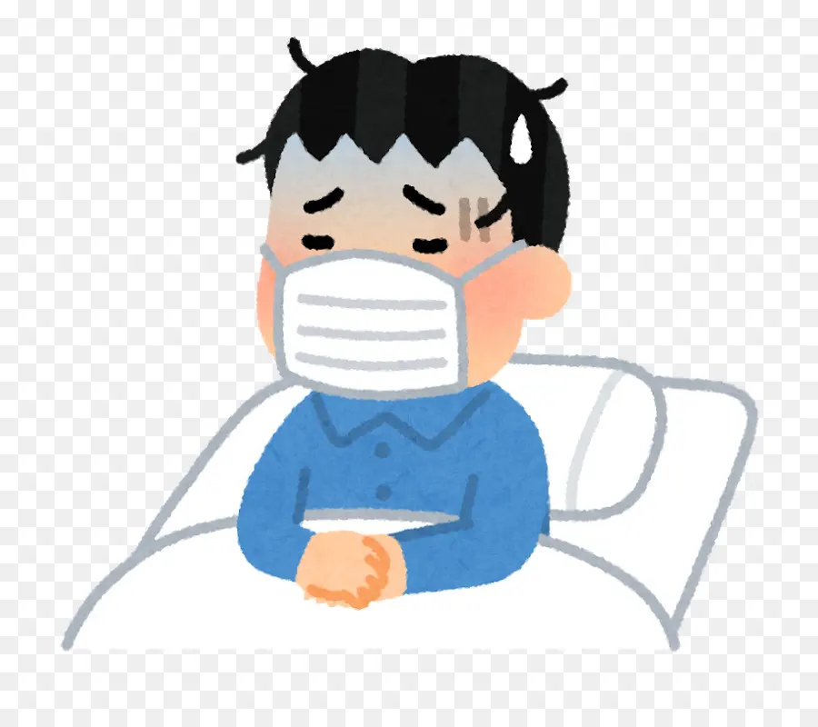 cartoon of a sick person