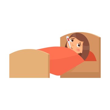 cartoon of a sick person