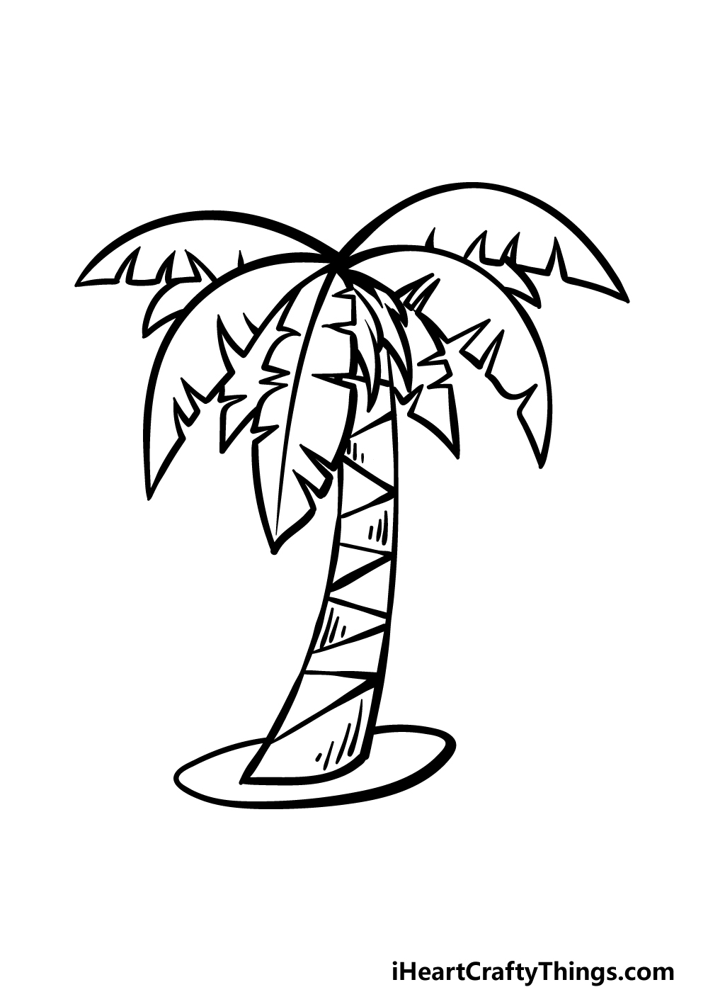 Cartoon Palm Tree Drawing - How To Draw A Cartoon Palm Tree Step ...
