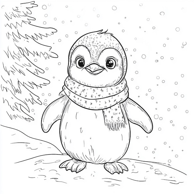 cartoon penguin coloring pages