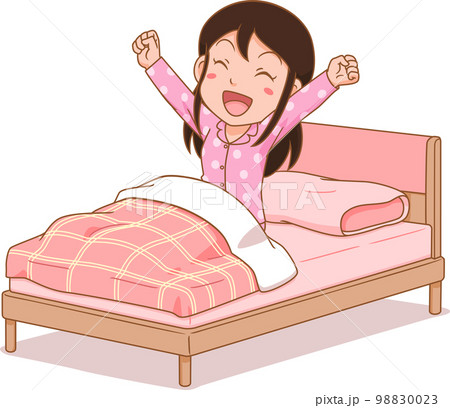 cartoon person waking up