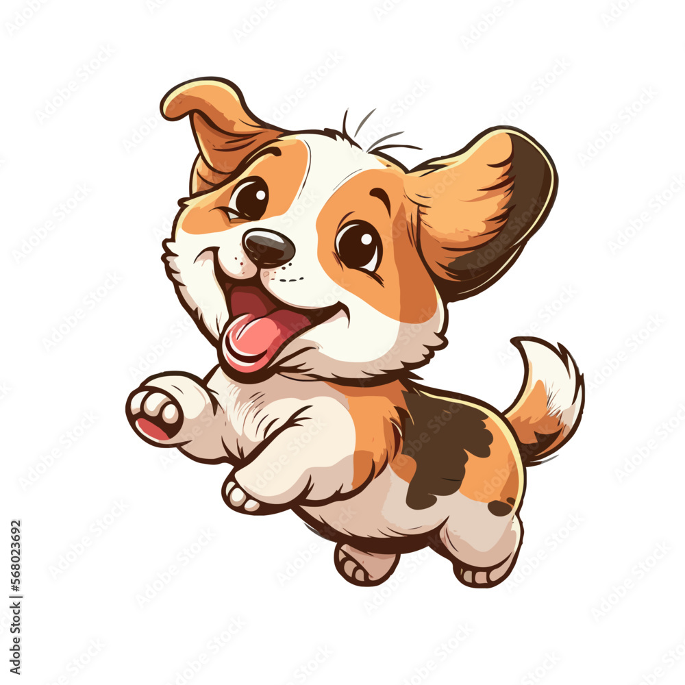 Cute Puppy Dog Cartoon Vector Illustration 12658172 Vector Art at ...