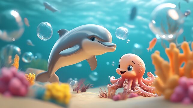 cartoon pictures of dolphins