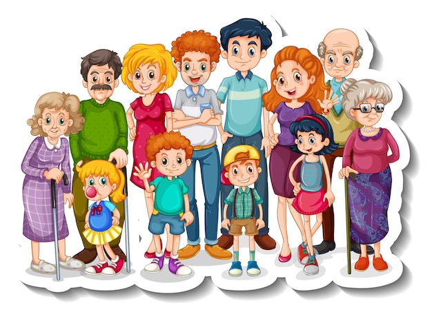 cartoon pictures of family