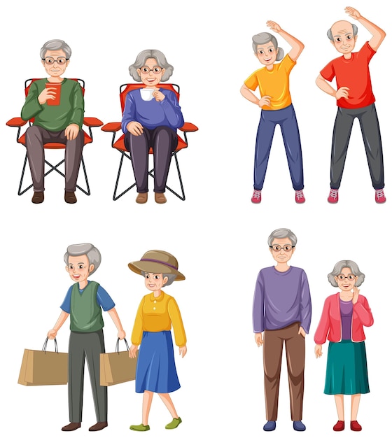 cartoon pictures of old people