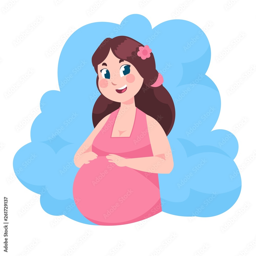 cartoon pregnant woman