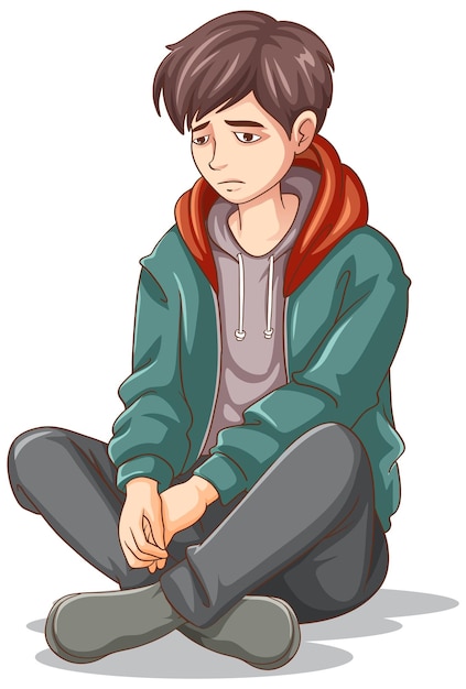 cartoon sad person