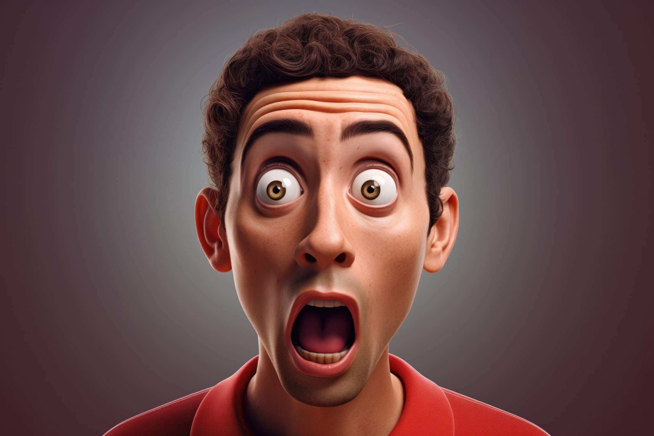 cartoon scared person