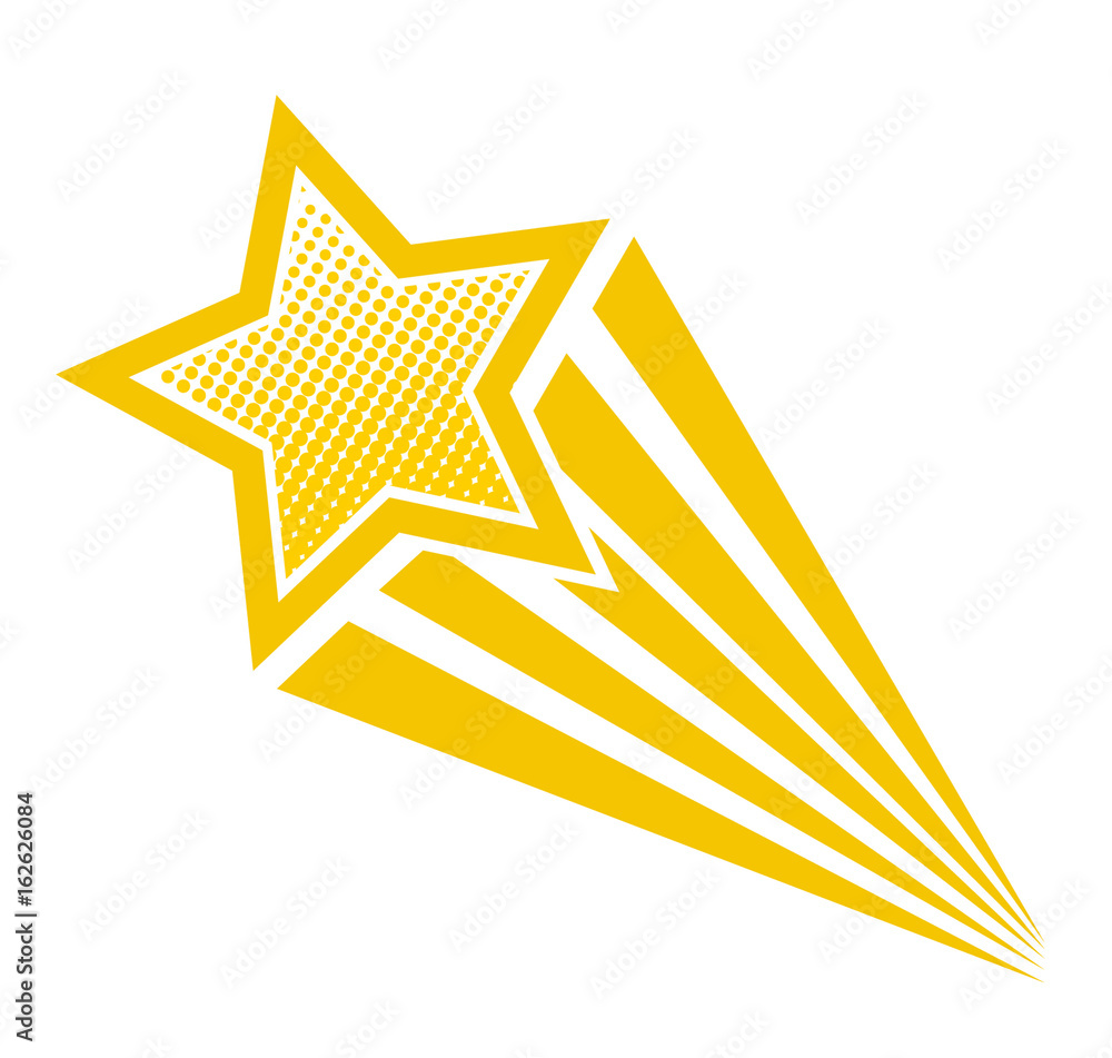 Retro cartoon pop art comic style shooting star, pukach2012 Foto ...