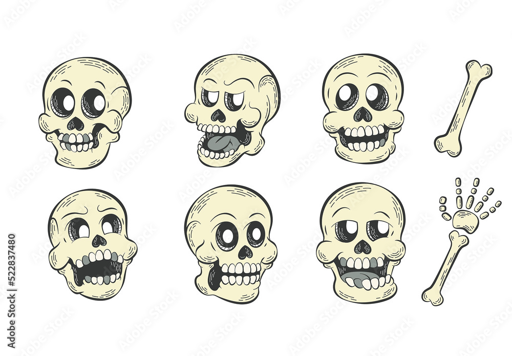 cartoon skull cliparts