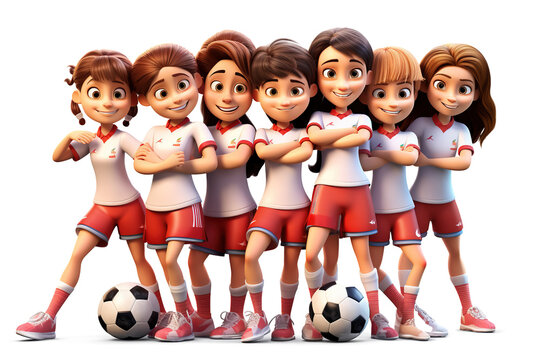 cartoon soccer players